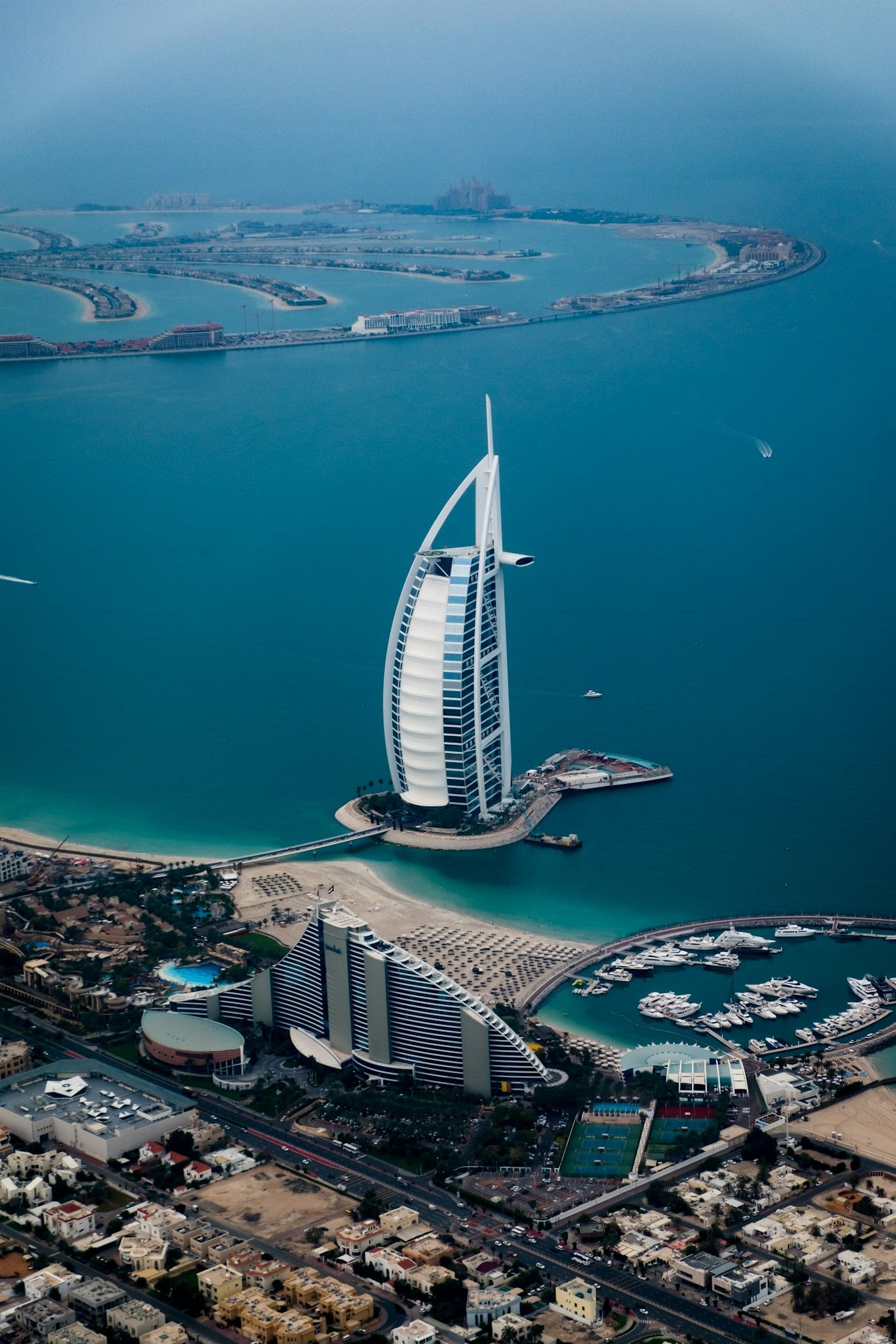 Dubai coastline from the air